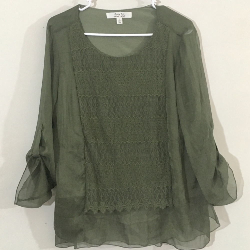 Lace Sheer Layer Boho Hippie Top Blouse Shirt